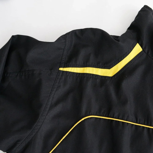 Vintage 90s Derby Black And Yellow Zip Up Nylon Windbreaker  Jacket 2XL - Picture 12 of 12